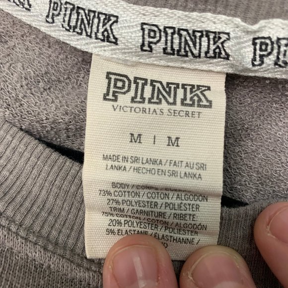 PINK Victoria's Secret Long Sleeve Sweater Size- M Color- Grey - Picture 5 of 6